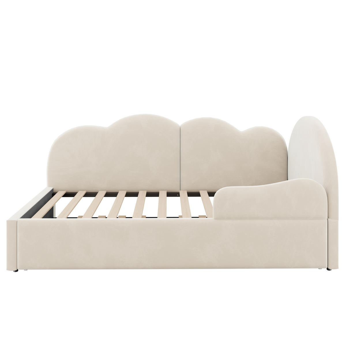AUSZIEHBETT 90/200/190 cm L-Form, DE-41688, in Beige - Beige, Metall (90/200cm) - ComfortXL