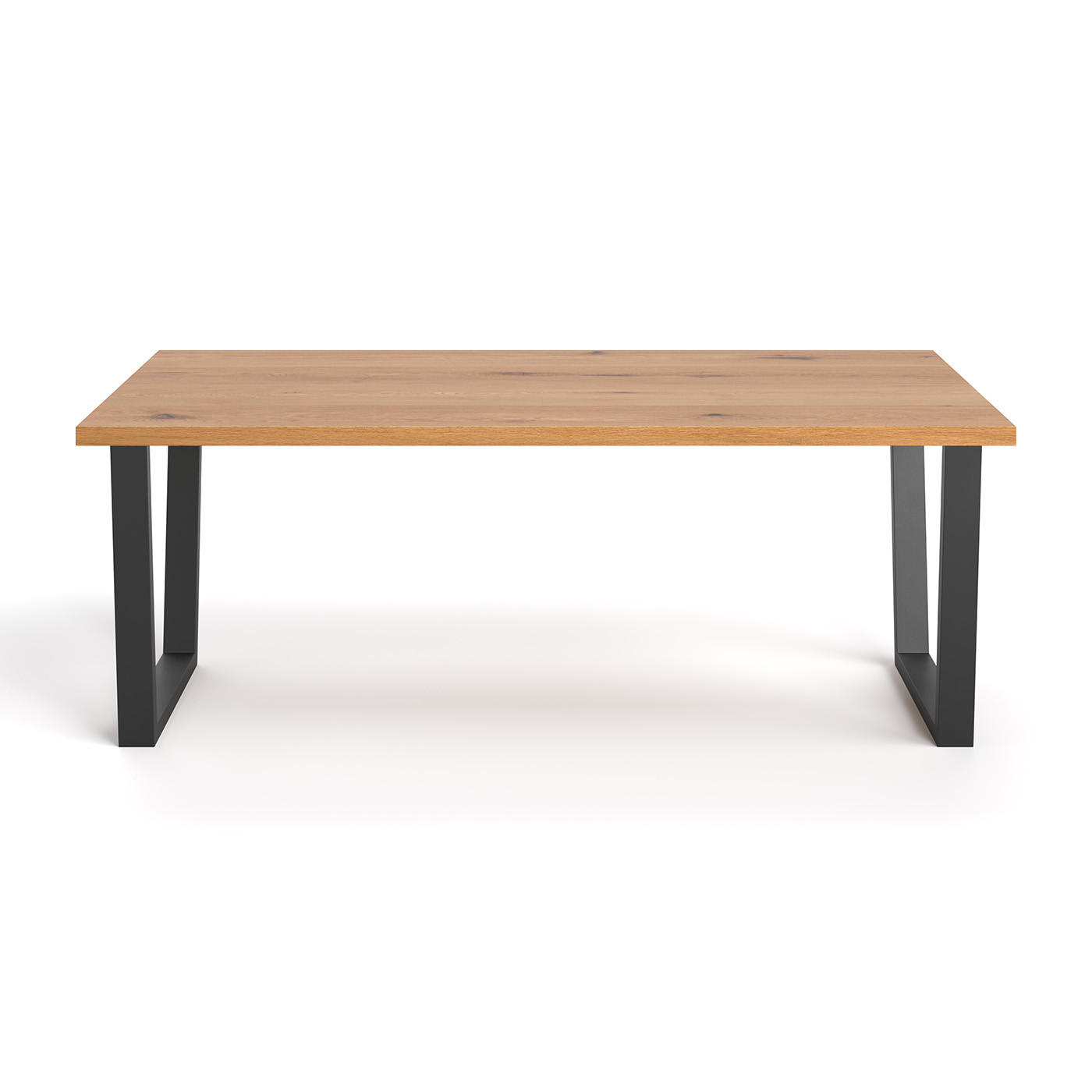 ESSTISCH Erant aus massivem Eichenholz120x100 cm - Eichefarben/Schwarz, Holz/Metall (120/100/75cm) - Danzz