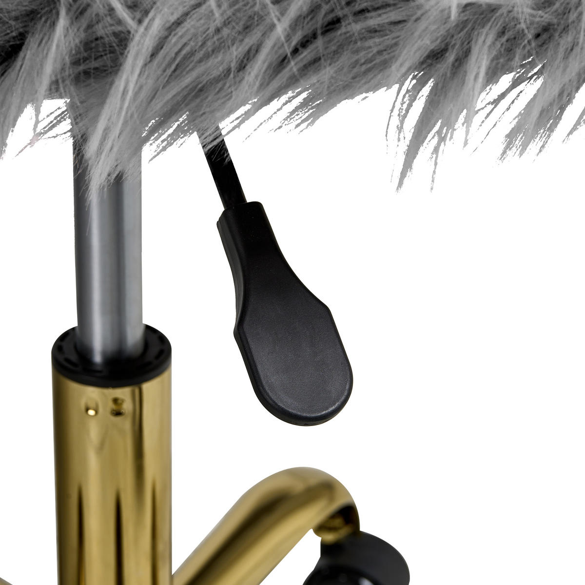 SCHREIBTISCHSTUHL Grau Margate - Goldfarben/Schwarz, Kunststoff (44/77/38cm) - Beliani