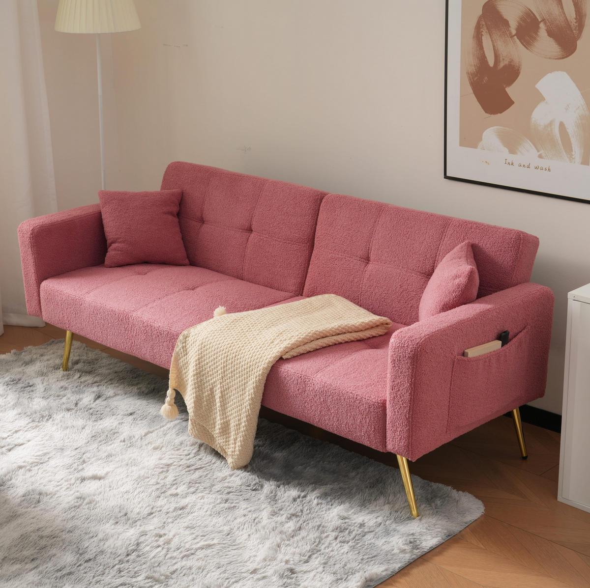 SOFA 2-Sitzer 175/64/72 cm Rosa - Pink, Textil (64/72/175cm)