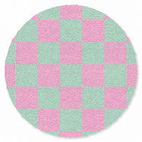 ROHOŽKA Šachovnicový vzor - zelená - růžová - kostky 90x90 cm - mátově zelená, textil/umělá hmota (90/0.4cm) - MuchoWow