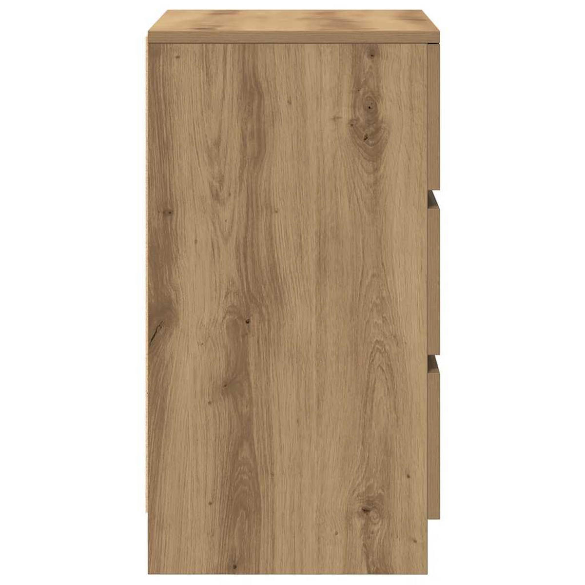 NACHTTISCHE Mit 3 Schubladen 2Er Set Artisan-Eiche 39/35/65 Cm - Braun, Holzwerkstoff (35/65/39cm) - vidaXL