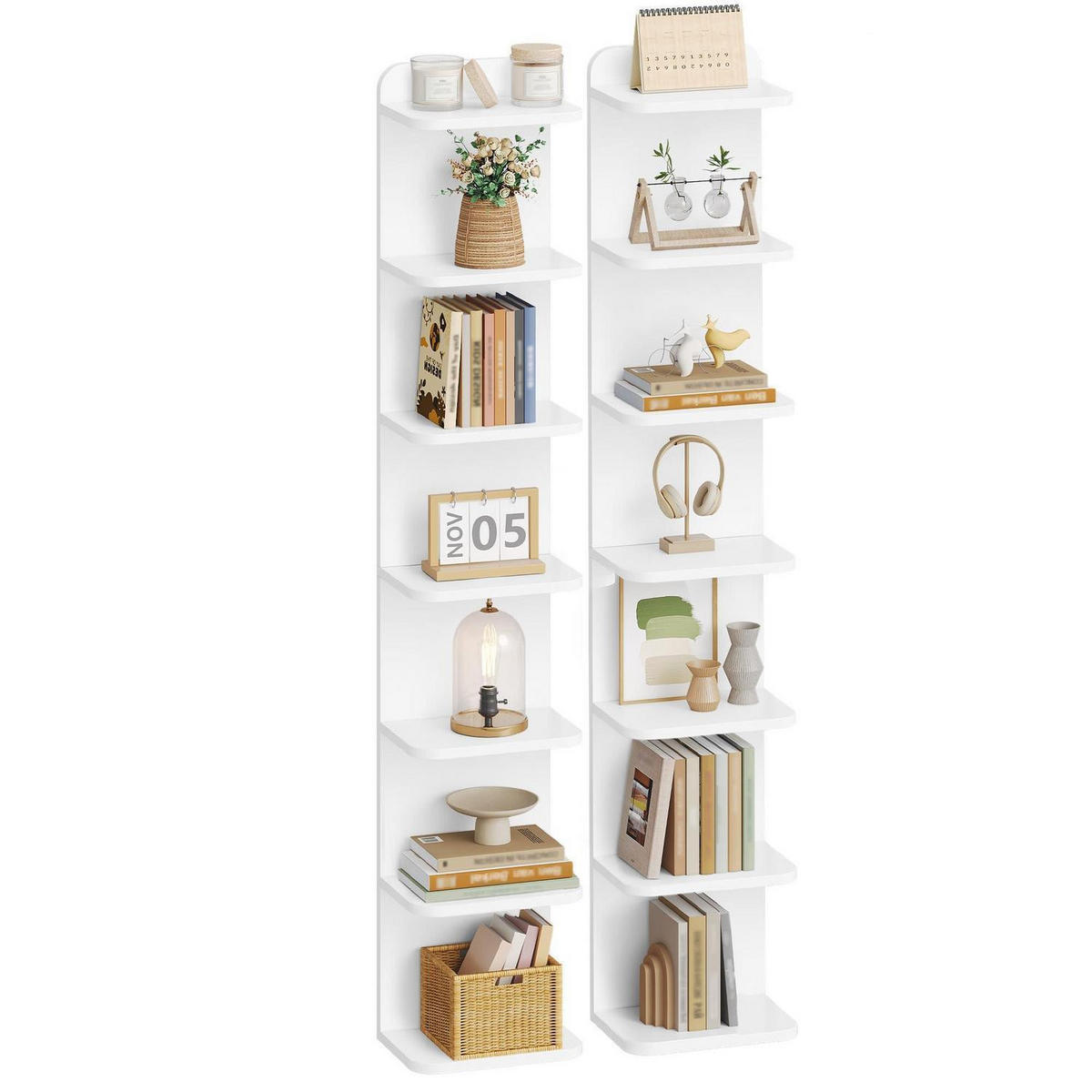 STANDREGAL 2er Set Weiß 24 x 30 x 186 cm - Weiß, Holzwerkstoff (30/186/24cm)