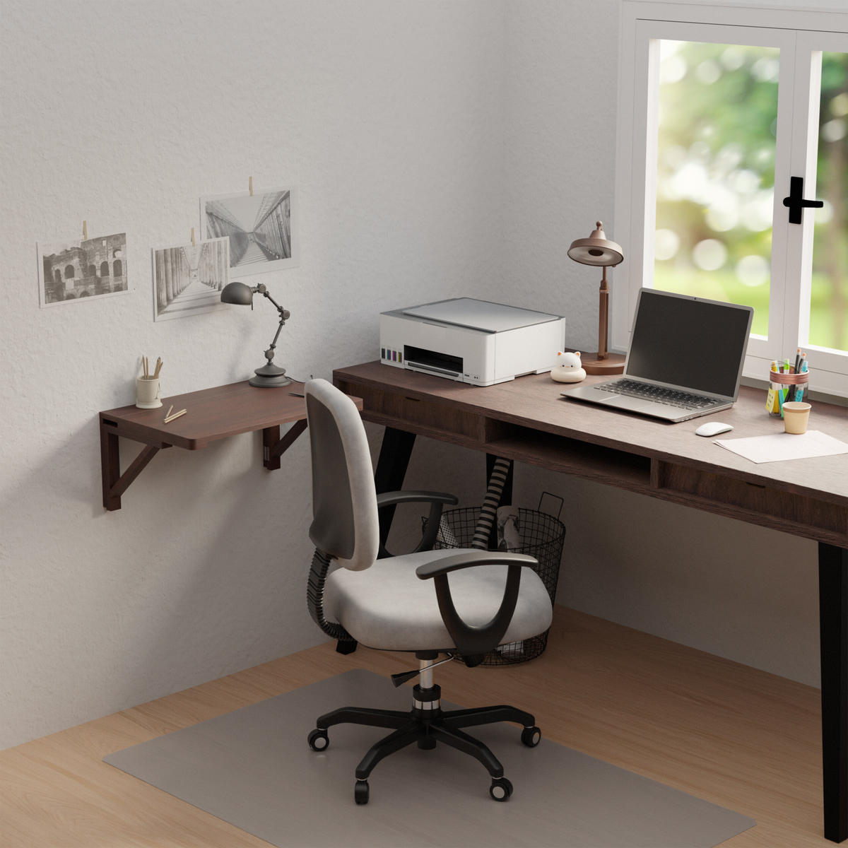 WAND-KLAPPTISCH - Dunkelbraun, Holz (40/60/27cm) - Relaxdays