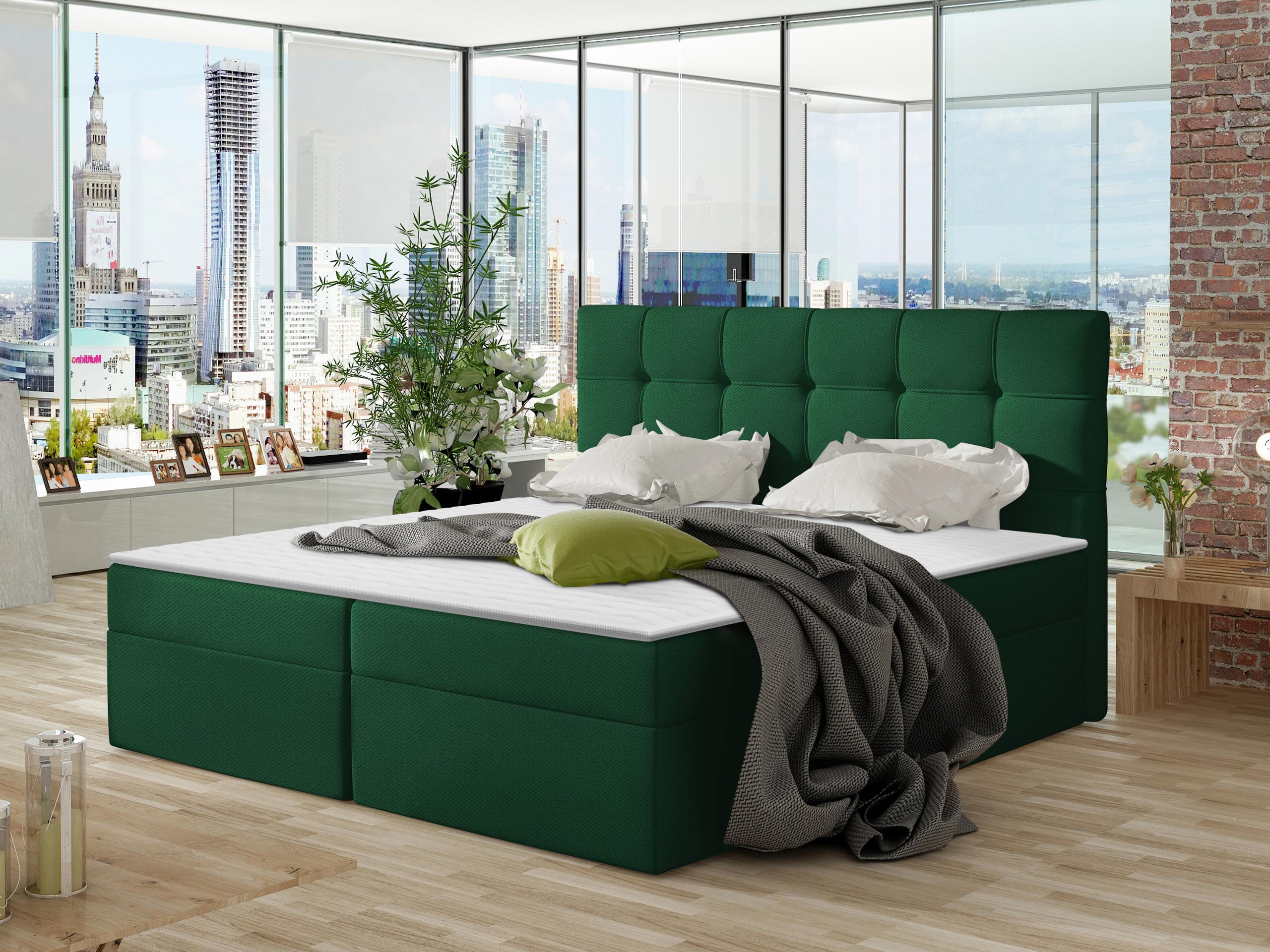 BOXBETT Nele - Grün, Holz/Holzwerkstoff (180/200cm) - MIRJAN24