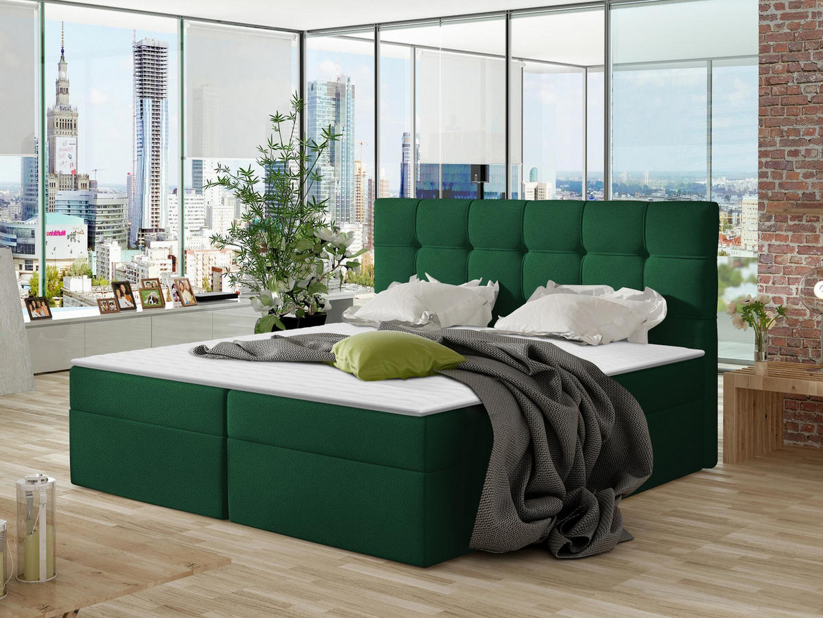 BOXBETT Nele - Grün, Holz/Holzwerkstoff (160/200cm) - MIRJAN24