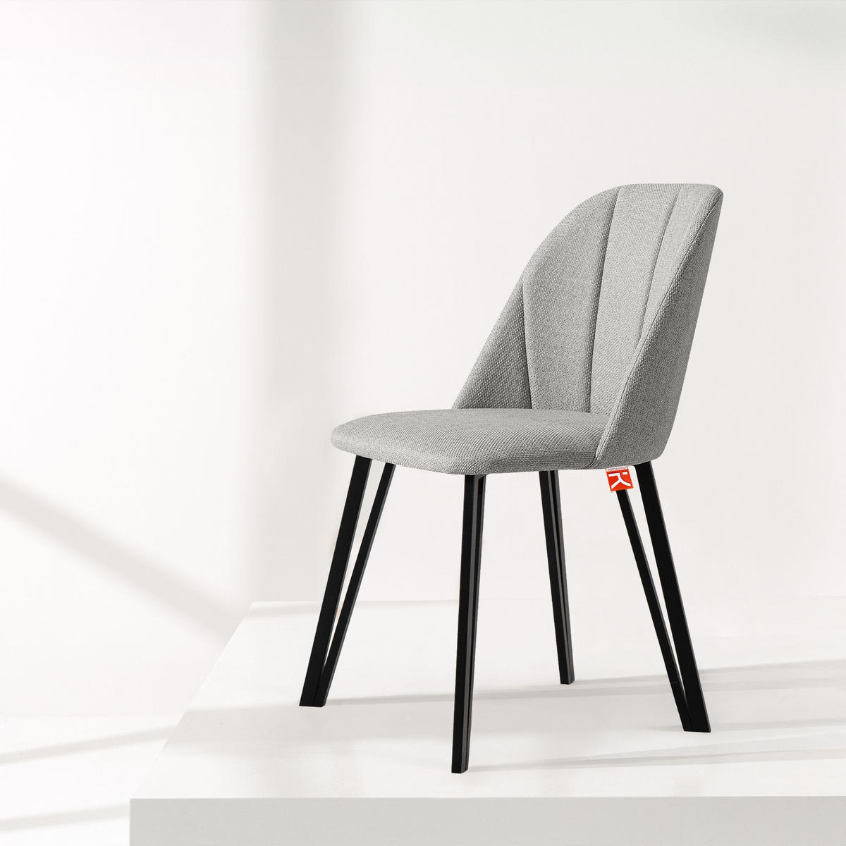 POLSTERSTUHL SPENO Esszimmerstühle 2er Set - Schwarz/Grau, Holz/Textil (52/85/58cm) - KONSIMO®