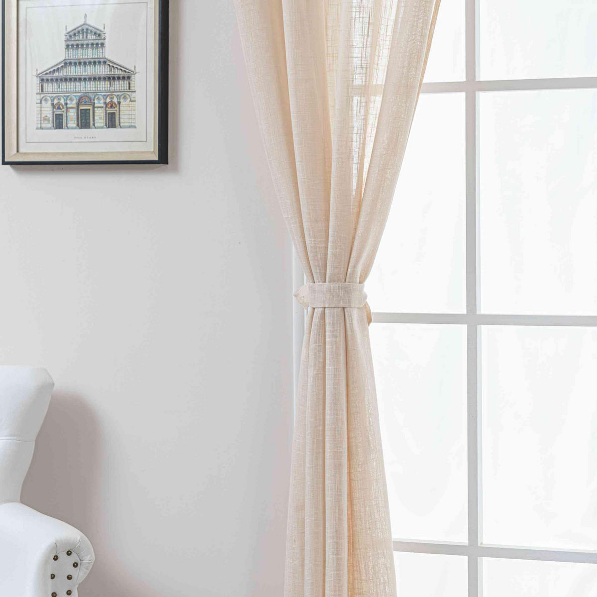 GARDINE SEOUL HxB 245x140 cm Beige - Beige, Textil (140/245cm) - Gardinenbox