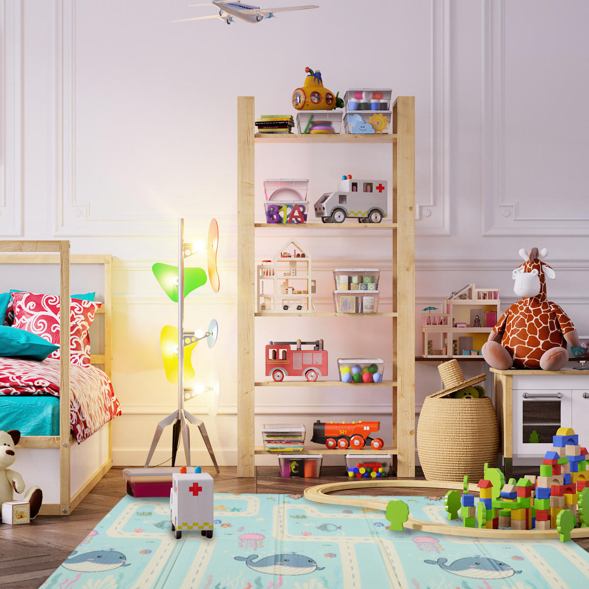 HRACIA podložka - viacfarebná, textil/plast (200/150cm) - Relaxdays