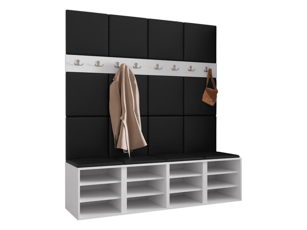 GARDEROBEN-SET Orion V - Beige/Nussbaumfarben, Holzwerkstoff/Kunststoff (168/186/46cm) - MIRJAN24