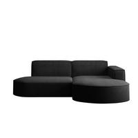 ECKSOFA Modena Studio, Cord Stoff Schwarz Rechts - Schwarz, Holzwerkstoff/Textil (236/165cm) - Kaiser Möbel