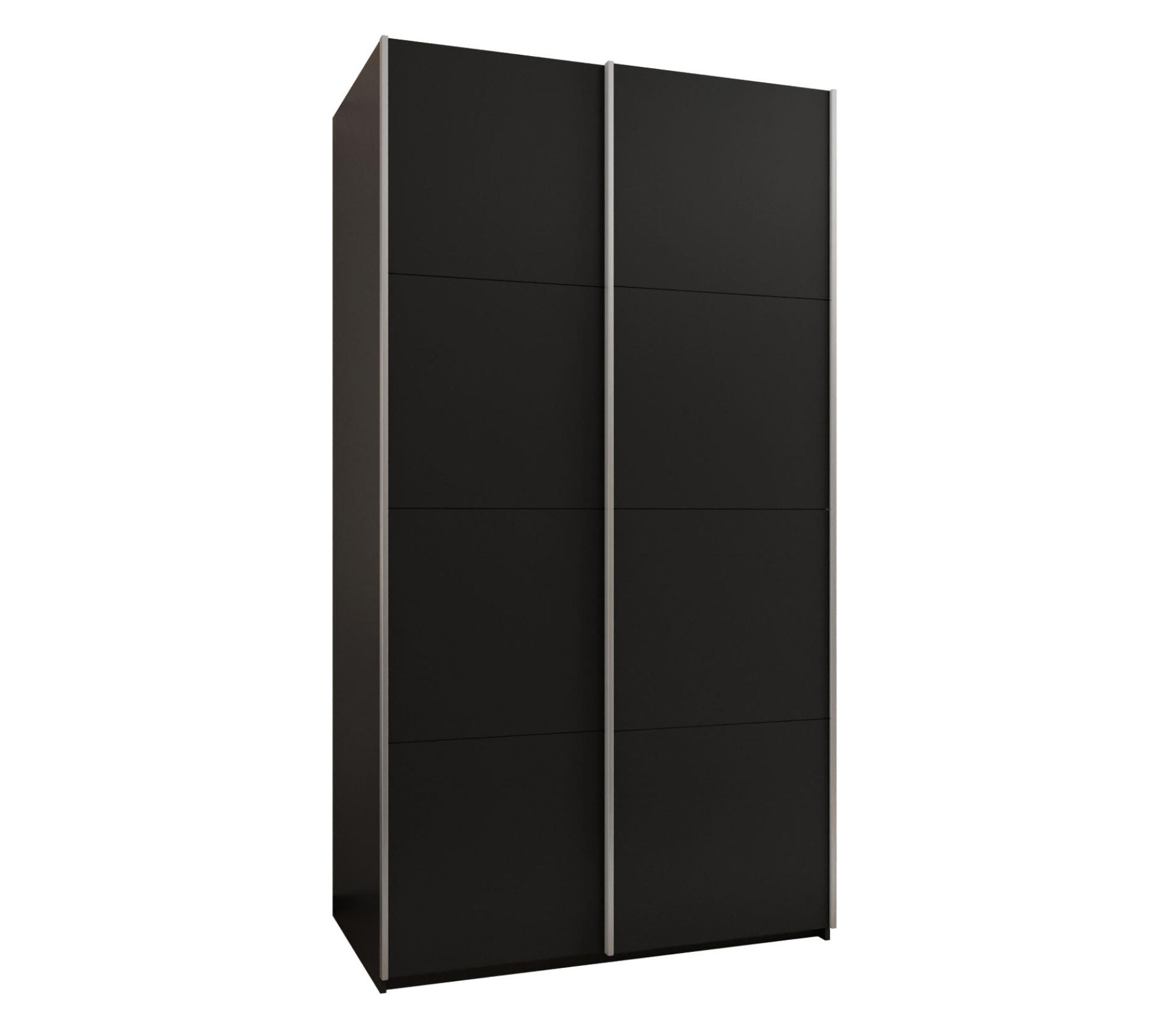 SCHWEBETÜRENSCHRANK 245,5/130/64 2-türig - Silberfarben/Schwarz, Holz/Metall (130/245/64cm) - Abiks Möbel