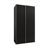 SCHWEBETÜRENSCHRANK 245,5/130/64 2-türig - Silberfarben/Schwarz, Holz/Metall (130/245/64cm) - Abiks Möbel