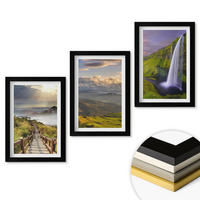 WANDBILDER 3er-Set - 20x30 cm Schwarzer Rahmen - Berglandschaften Wasserfall - Schwarz, Kunststoff (20/30cm) - ArtPrintCave