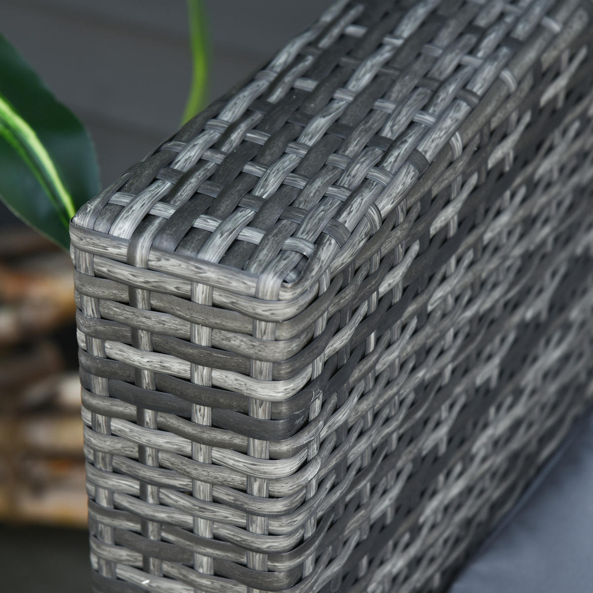 POLY-RATTAN Sofa, Metall, Grau - Grau, Metall (70/80/185cm) - Outsunny