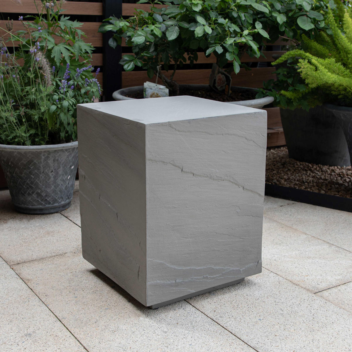 BEISTELLTISCH COLORADO aus GF-Beton, Wetterbeständig, 35x35x46 cm - Grau, Naturmaterialien (35/35/46cm) - Elementi