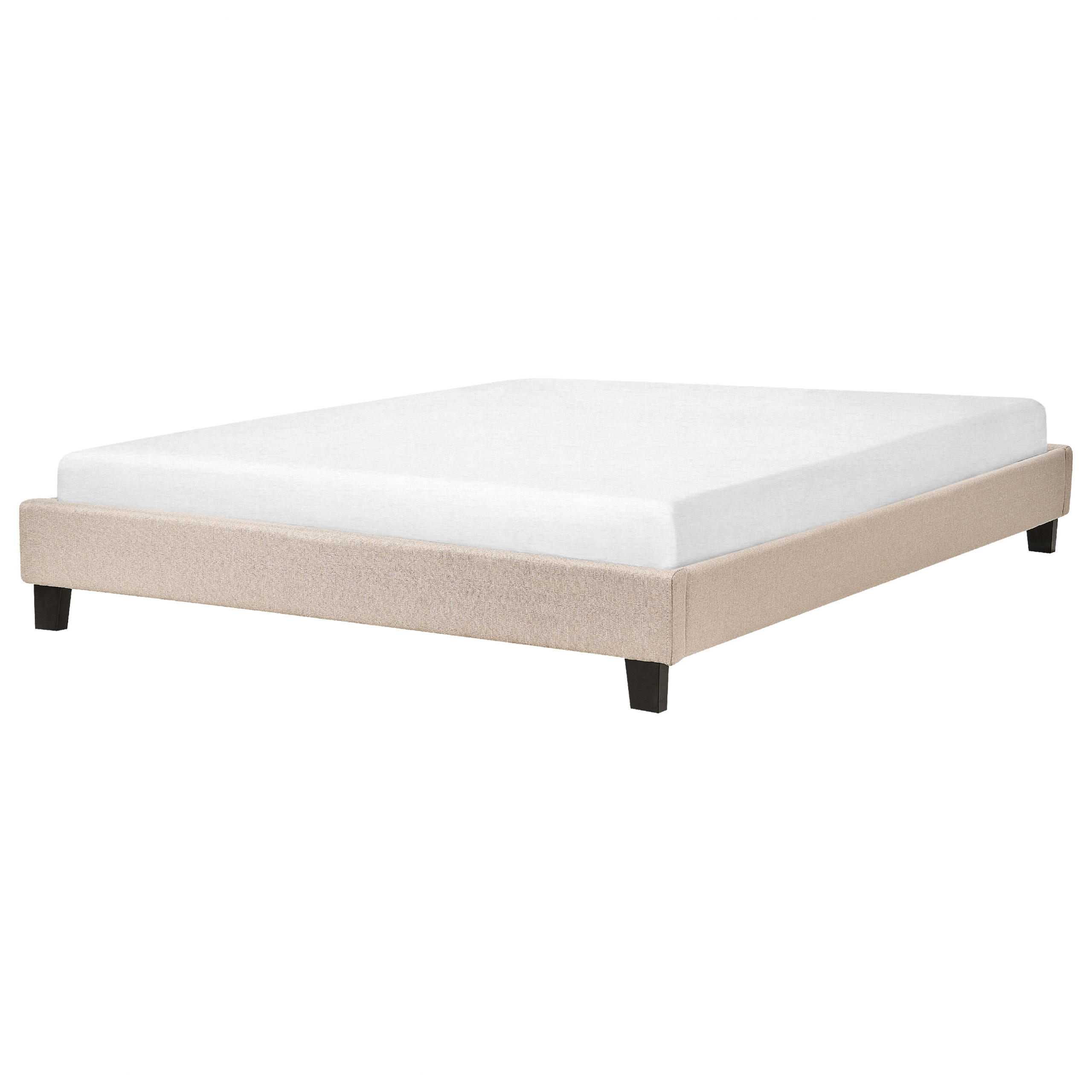 POLSTERBETT mit Lattenrost 160x200 cm Beige Roanne - Beige, Textil (160/200cm) - Beliani