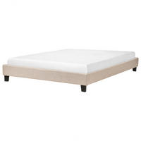 POLSTERBETT mit Lattenrost 160x200 cm Beige Roanne - Beige, Textil (160/200cm) - Beliani