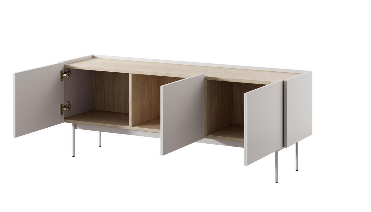 TV-LOWBOARD BEIGE - Beige, Holzwerkstoff (144/55/37cm) - FURNLUX