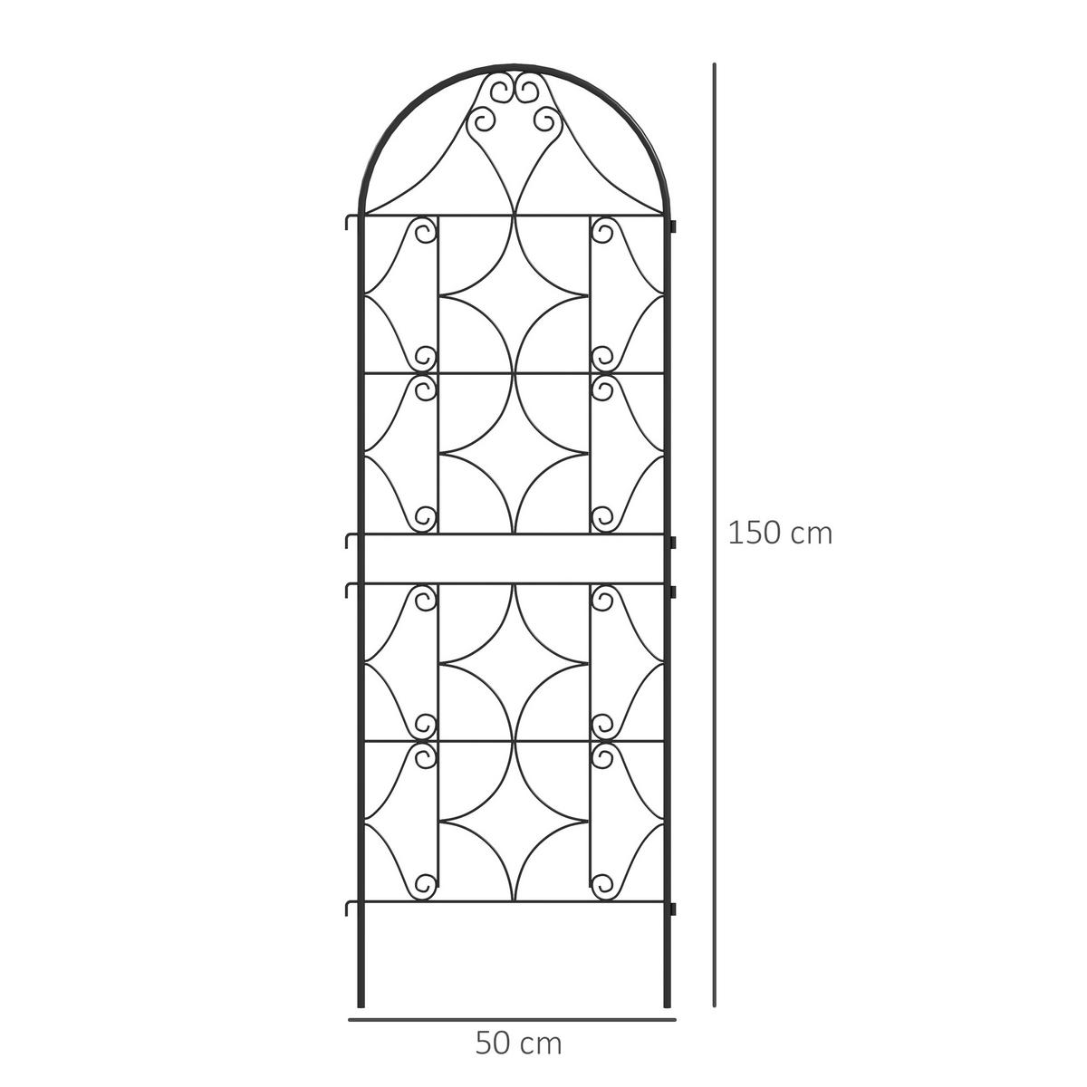 RANKGITTER DE-10033 2er-Set, rostfrei, 50x150 cm Schwarz - Schwarz, Metall (1.3/150/50cm) - ComfortXL