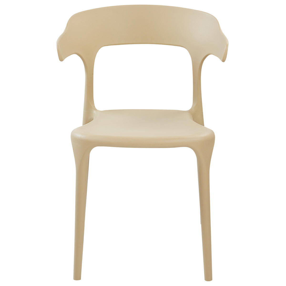 GARTENSTÜHLE 4er-Set Kunststoff sandbeige Gubbio - Beige, Kunststoff (50/76/49cm) - Beliani
