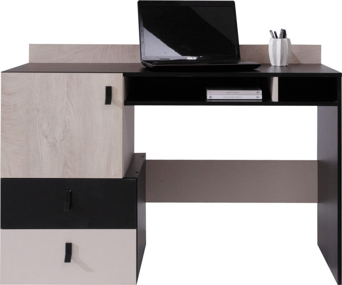 SCHLAFZIMMER Set 6-tlg. – PLANET System – Sonoma / Schwarz - Schwarz, Holzwerkstoff (80/190/50cm) - hi-markt