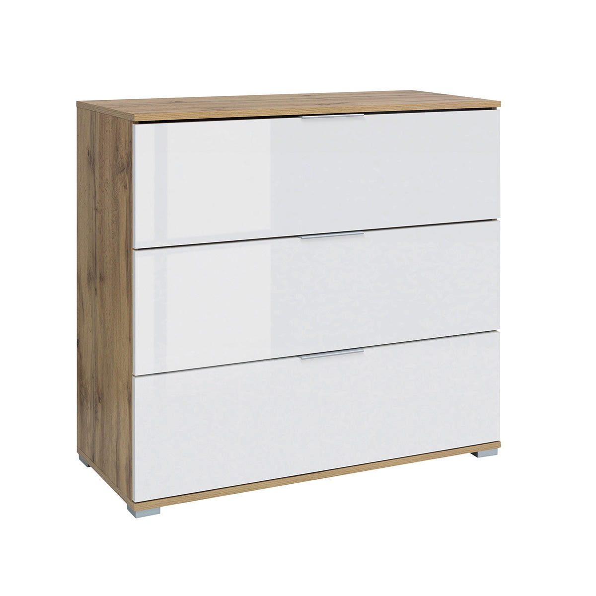 KOMMODE Selma Weiß und Holz - Weiß, Holzwerkstoff (95/86/41cm) - Petits-meubles
