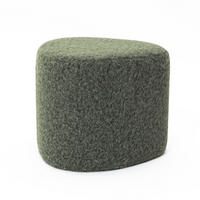 POUF, Thorny fabric / MDF, Grün - Grün, Holz (43/37.5/43cm) - Hometopia