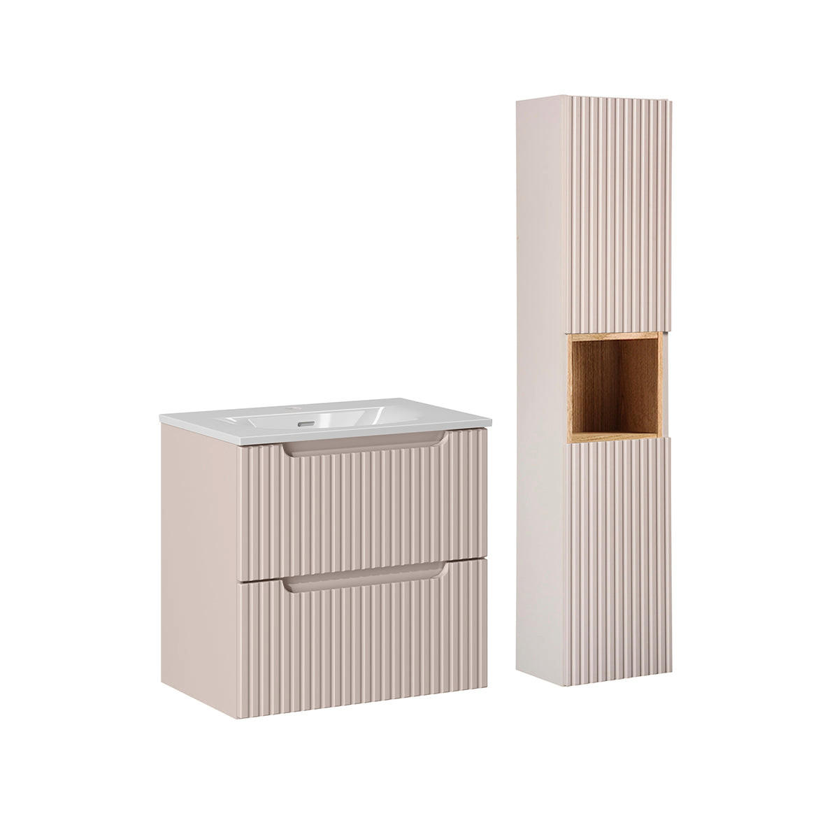 KOUPELNOVÝ NÁBYTEK 60cm Riva 2er-Set Kašmír - kašmírová, kompozitní dřevo (60/57/40cm) - Petits-meubles