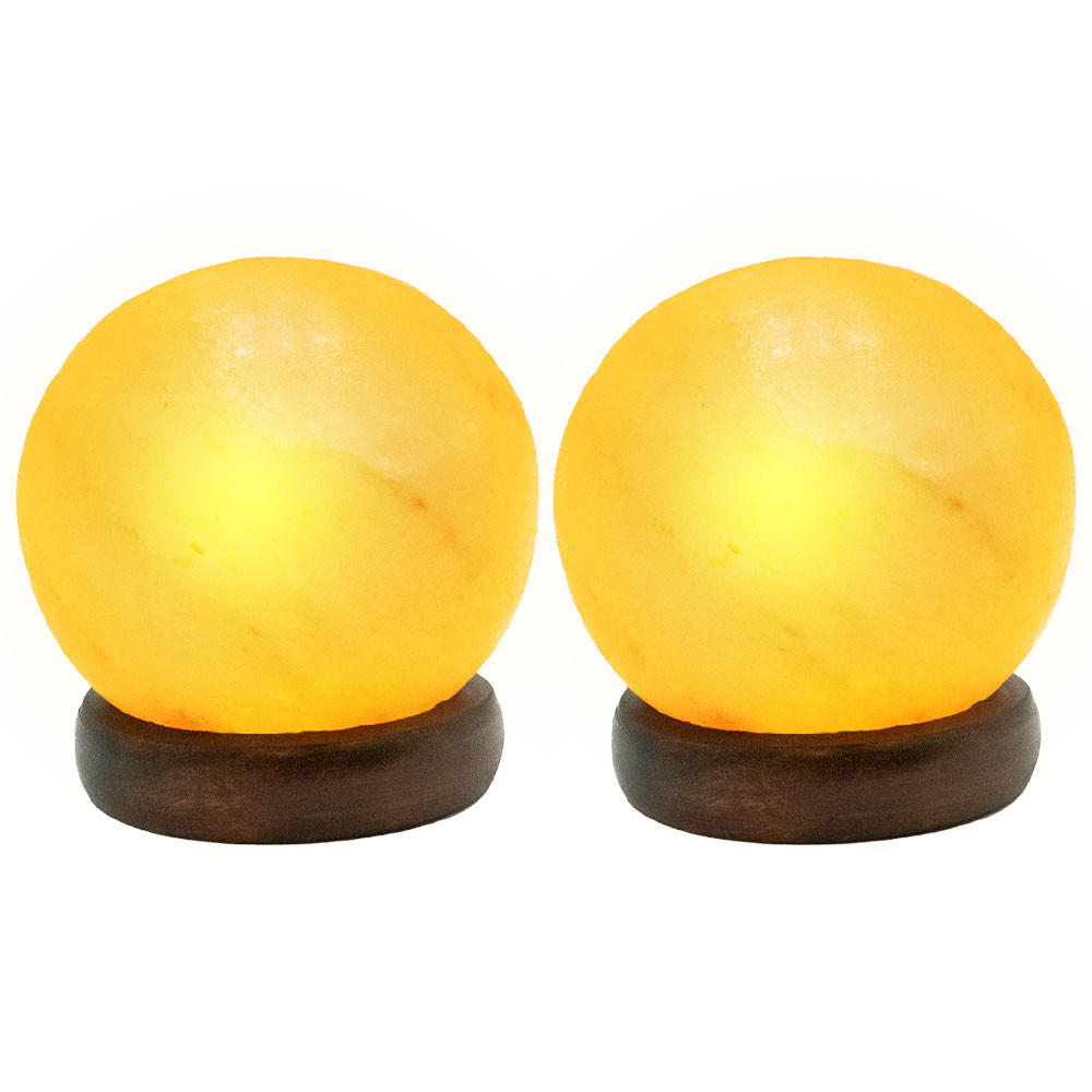 LED TISCHLEUCHTE Stone Orange Holz 2er Set - Orange, Holz (8.9/8.9/10.2cm) - Globo Lighting