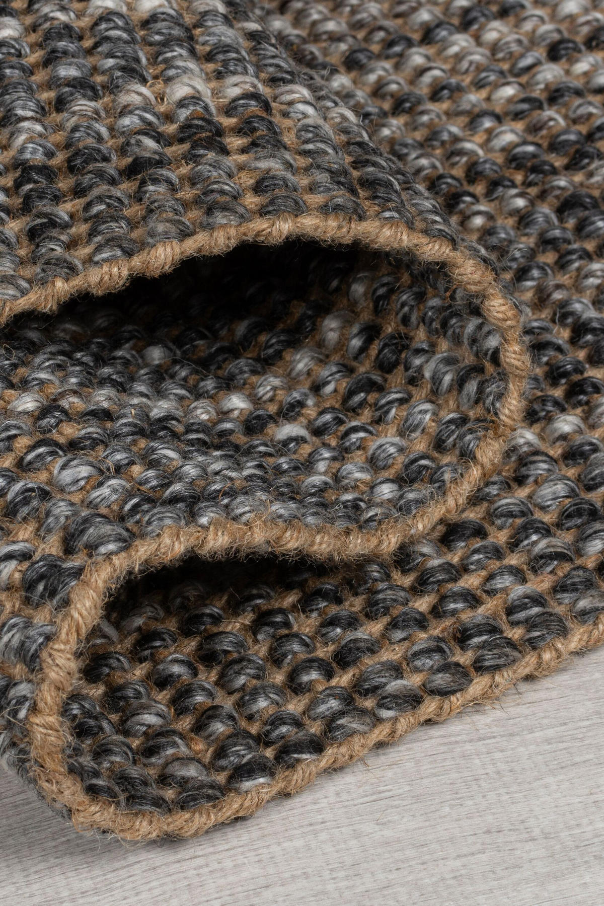 TEPPICH Jute-Wolle-Mix, handgewebt WEAVER, Grau 60x230 cm - Grau, Textil (60/230cm) - KADIMA DESIGN