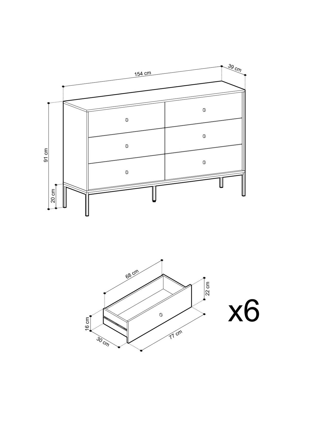 KOMMODE, marineblau, 154 x 83 x 39 cm - Blau, Holzwerkstoff (154/83/39cm) - 3XE LIVING