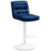 BARHOCKER Samt blau - Blau/Weiß, Textil/Metall (42/94/56cm) - CLP