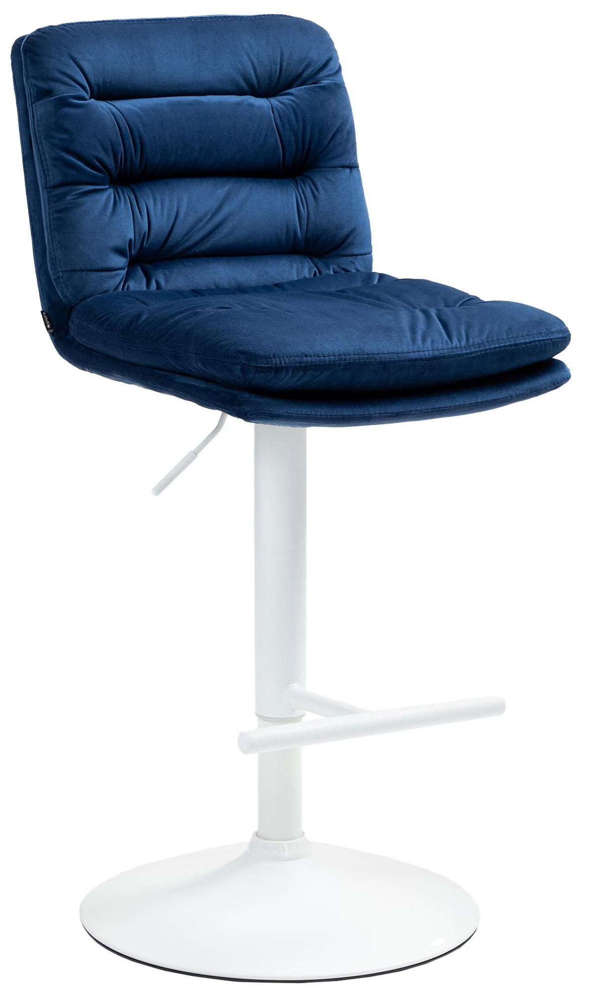 BARHOCKER Samt blau - Blau/Weiß, Textil/Metall (42/94/56cm) - CLP