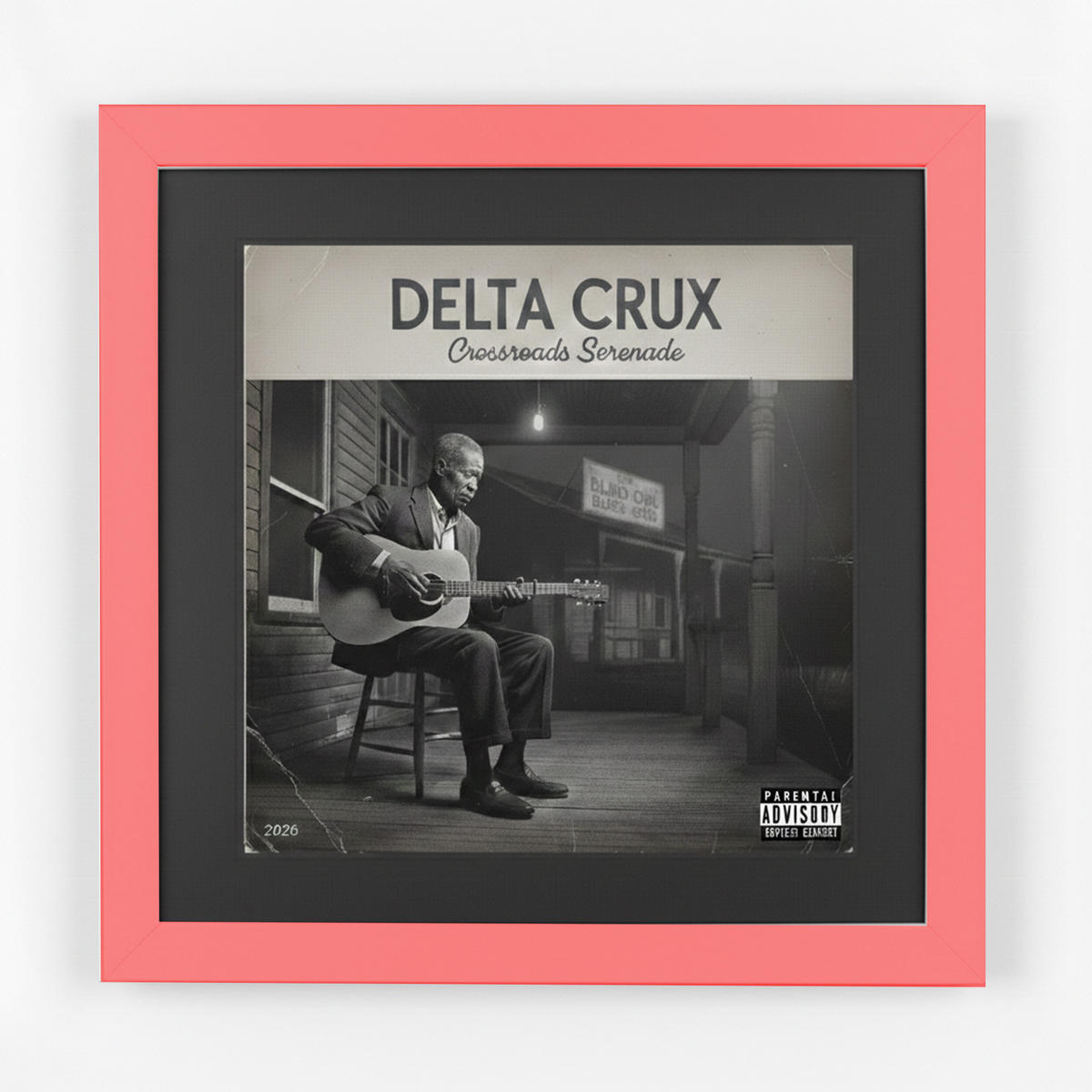 SCHALLPLATTEN RAHMEN 40/40 für das Cover - Rot, Holz (40/40cm) - K-Möbel