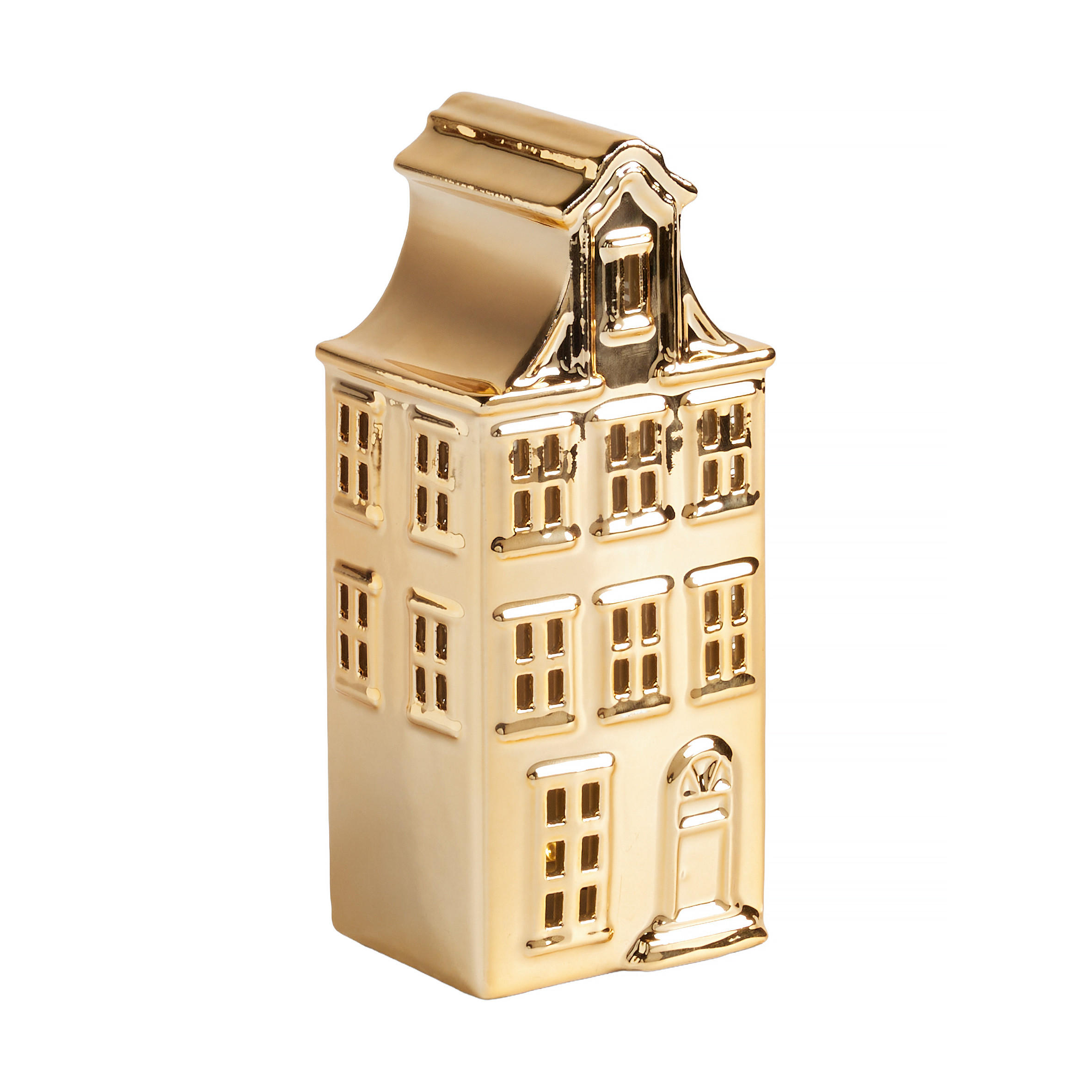 LEDFIGUR Tarak, Gold, 20 x 7 x 8.5 cm, Dekorative Weihnachtsdeko - Goldfarben, Keramik (7/20/8.5cm) - home&you
