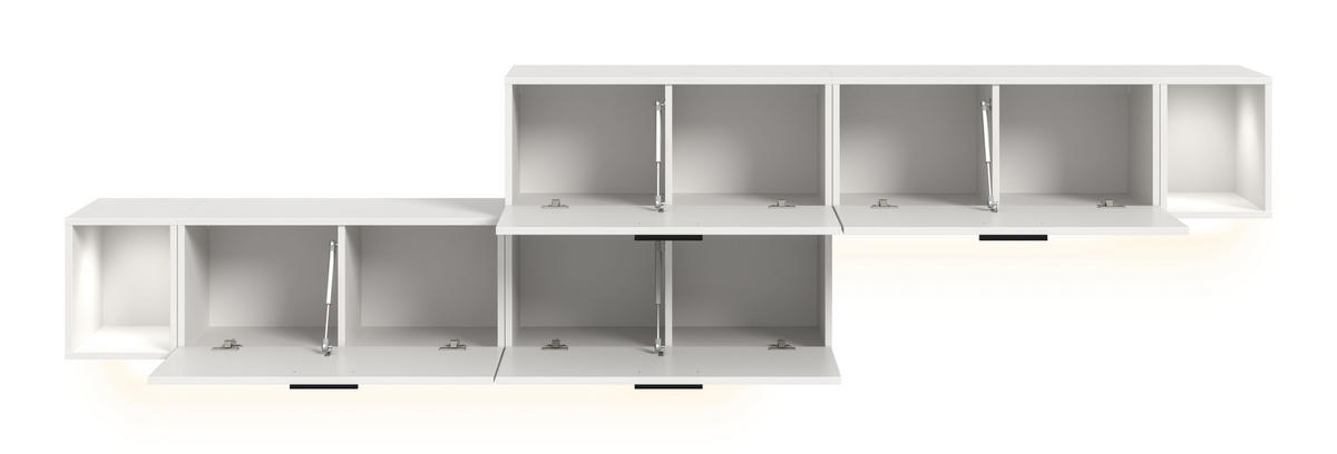 WOHNWAND INKL BELEUCHTUNG The One weiß 276/34/97 cm - Weiß, Holzwerkstoff (276/97/34cm) - Xonox