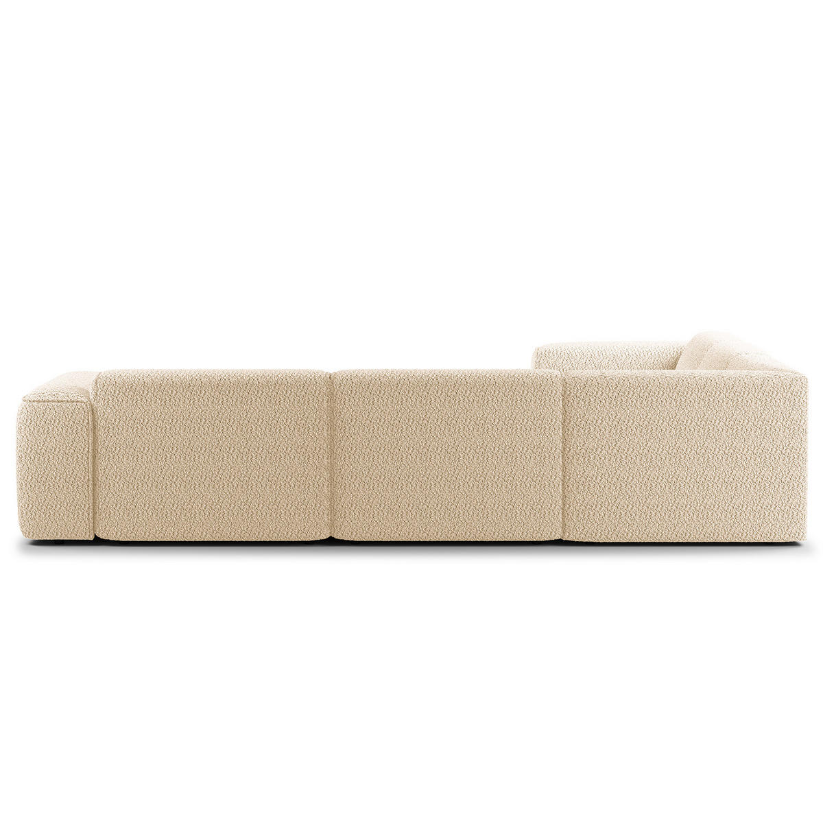 ECKSOFA mit Rundecke - Beige/Schwarz, Kunststoff/Textil (325/260cm) - home24