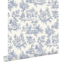 TAPETE Toile de Jouy 50 x 900 cm - Weiß, Papier (50/900cm) - ESTAhome
