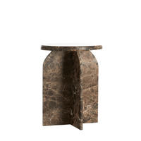 BEISTELLTISCH Otinia Braun Ø41/56 cm - Braun, Stein (41/41/56cm) - Light & Living