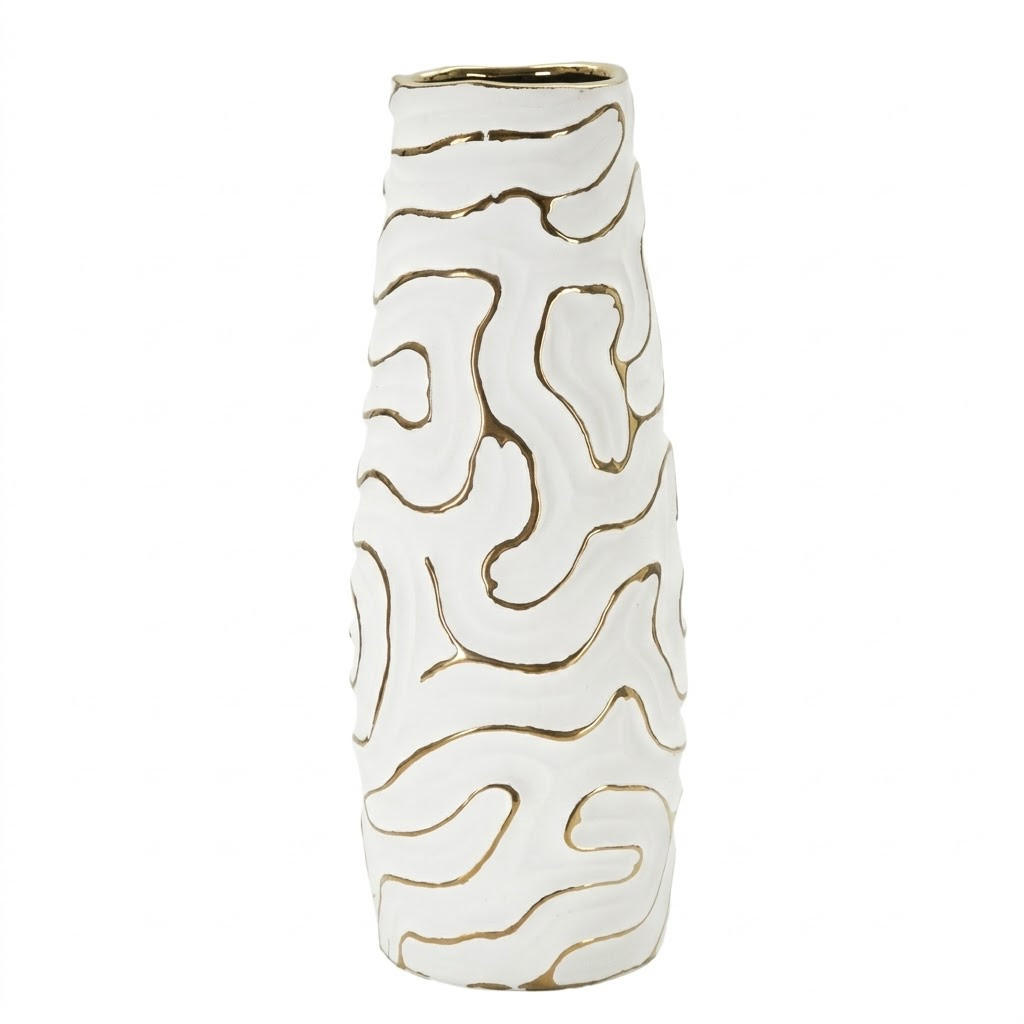 Mauro Ferretti Keramikvase Weiß 39.5 cm