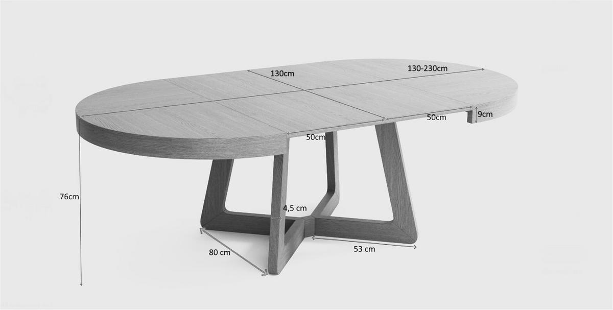 ESSTISCH SOLIS Ausziehbar 130 - 230 / 130 x 76 cm - Schwarz, Holz (130/130/76cm) - MASSENO