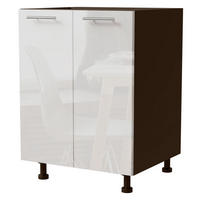 KÜCHENUNTERSCHRANK Essen D11/60 Weiß Hochglanz / Lava Matt 60 / 50 / 82cm - Dunkelgrau/Weiß Hochglanz, Holz/Holzwerkstoff (60/82/50cm) - Feldmann-Wohnen