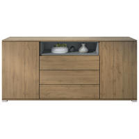 SIDEBOARD Skadu Graphit Seidenmatt - Graphitfarben, Holzwerkstoff (166.5/75.5/35cm) - Vladon