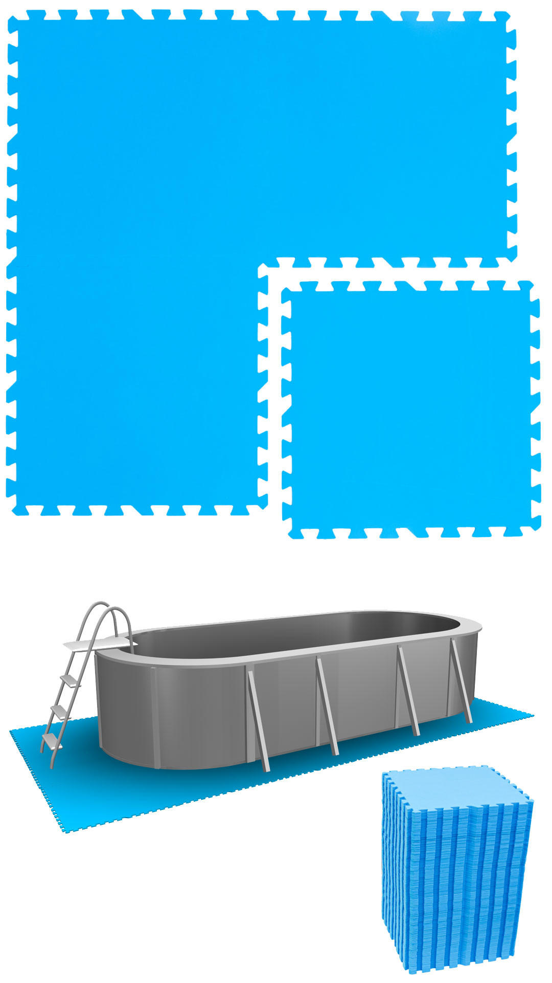 eyepower Poolmatten Blau 50x50 cm