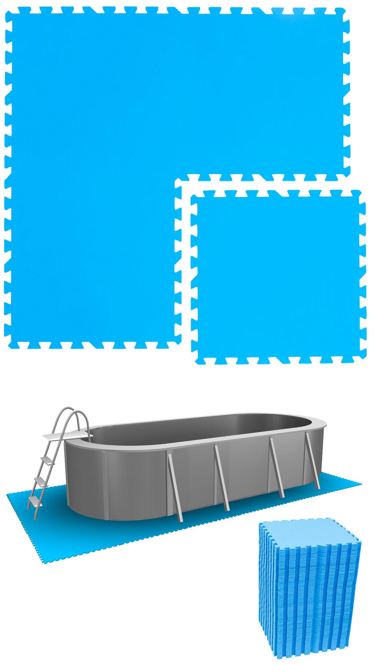 POOLMATTEN 16,8m² 72 EVA Matten 50 cm Blau - Blau, Kunststoff (50/50cm) - eyepower