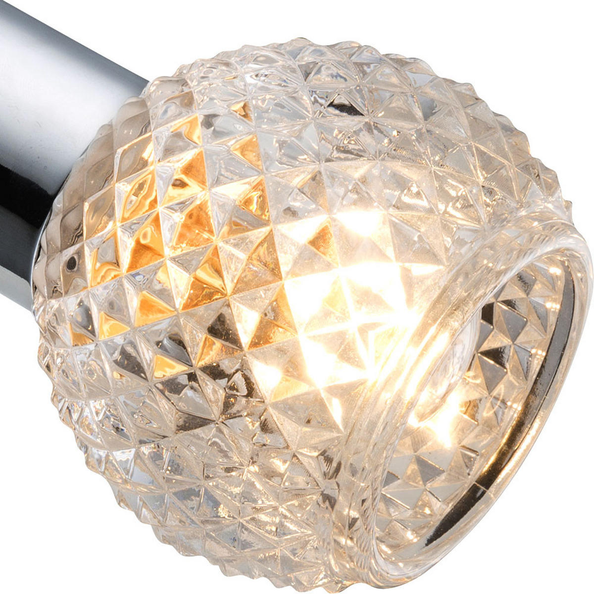 WANDLEUCHTE Chrom Glas Silber - Silberfarben, Glas (8/15.5/17cm) - Globo Lighting