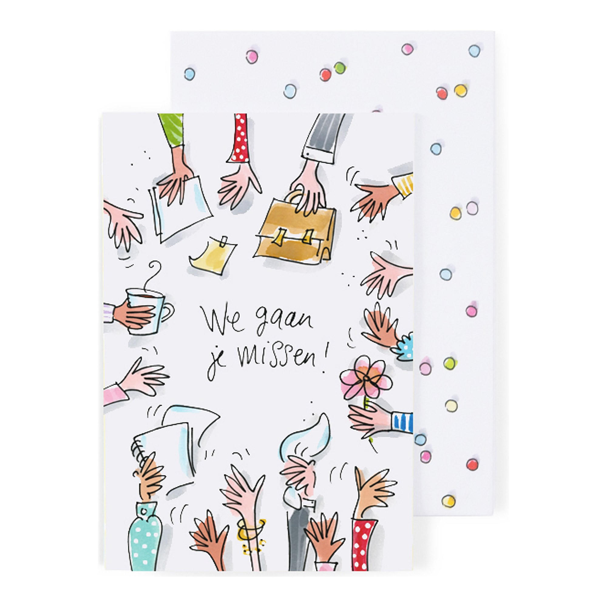 GRUSSKARTE Abschied - Wir werden dich vermissen in Bunt - 17 x 11,5cm - Multicolor, Papier (11.5/0.2cm) - Blond Amsterdam