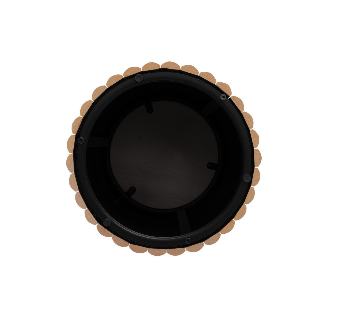 COUCHTISCH Set 2-teilig rund in natürlicher Holzoptik mit Wellenstruktur 68,7 cm und 40,1 cm - Naturfarben, Holzwerkstoff (68.7/68.7/40.6cm) - OKWISH