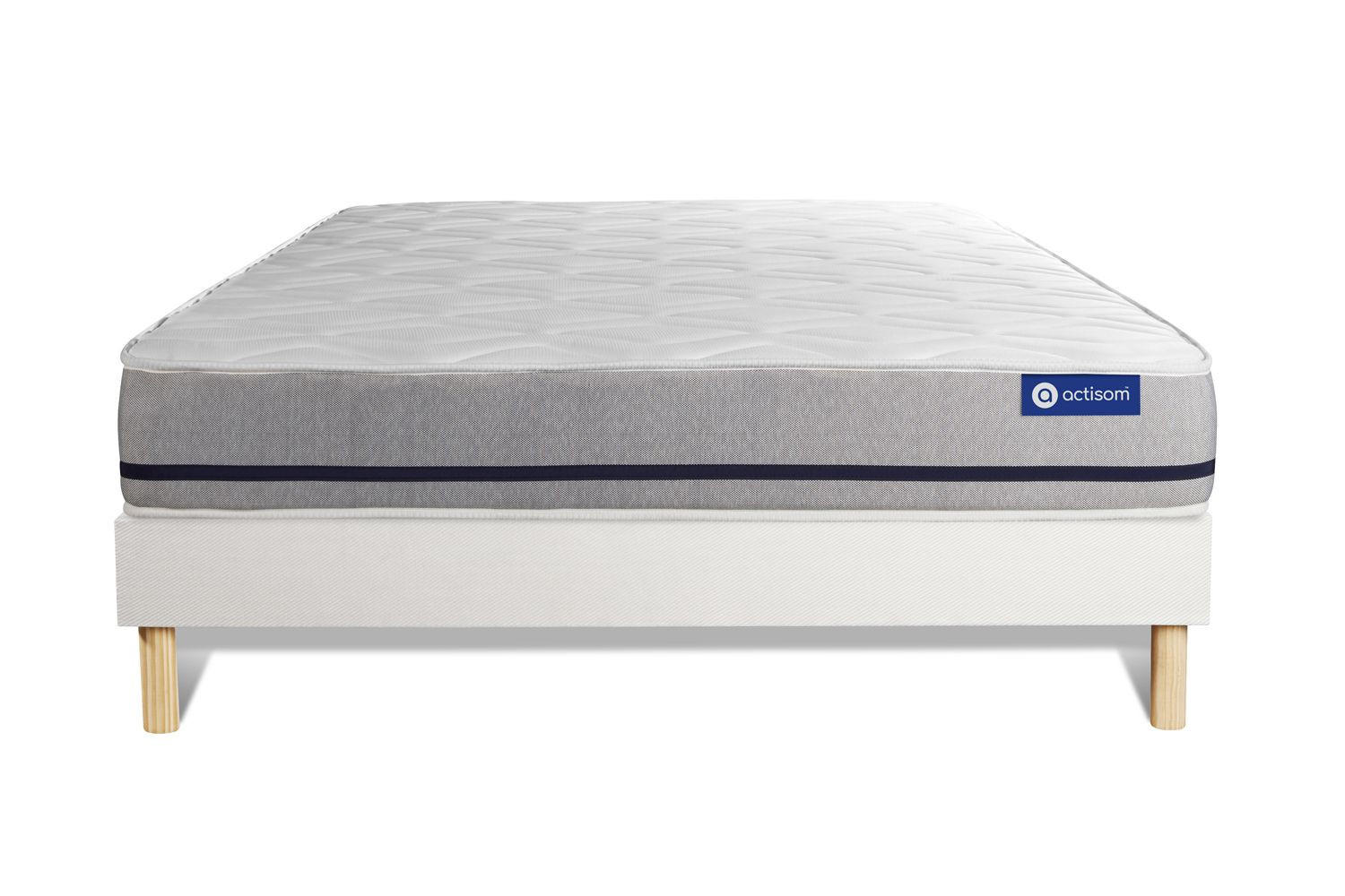 BETT Actimemo soft Memory-Schaum 140 x 220 cm h2 - Kit Bettgestell Weiß - Beige/Weiß, Holz (140/220cm) - ACTISOM